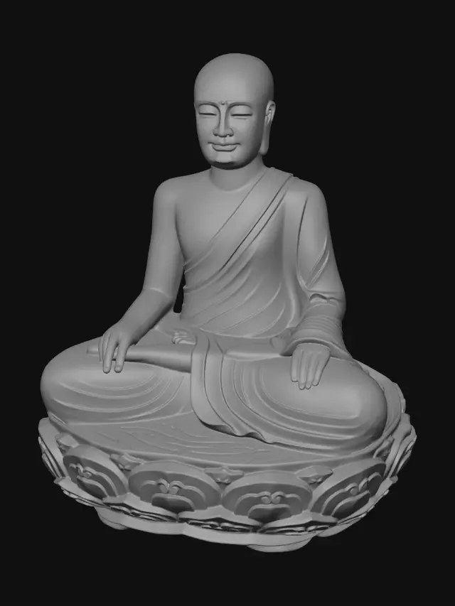 3D model for Buddha on a lotus throne