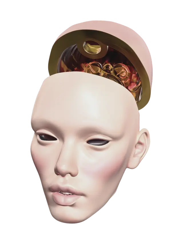 Anime Head - Facial 3D model, vytvořený pomocí AI