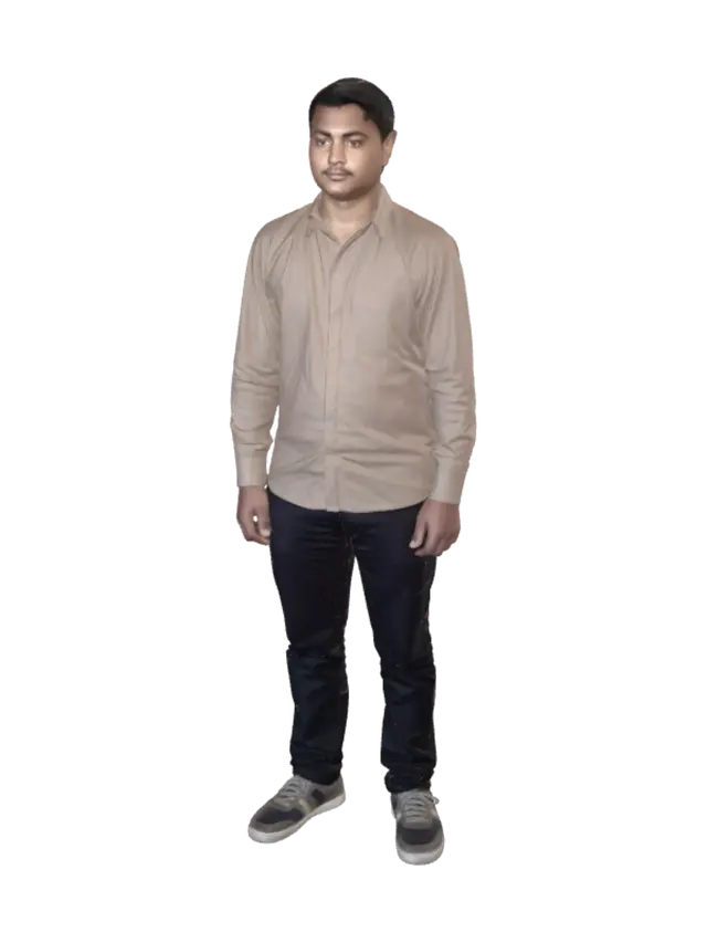 Casual Beige Shirt Portrait - Fade 3D model, vytvořený pomocí AI