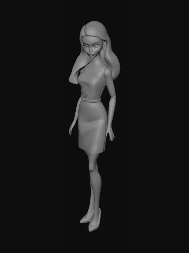 3D model for Premium quality barbie doll, natural posture