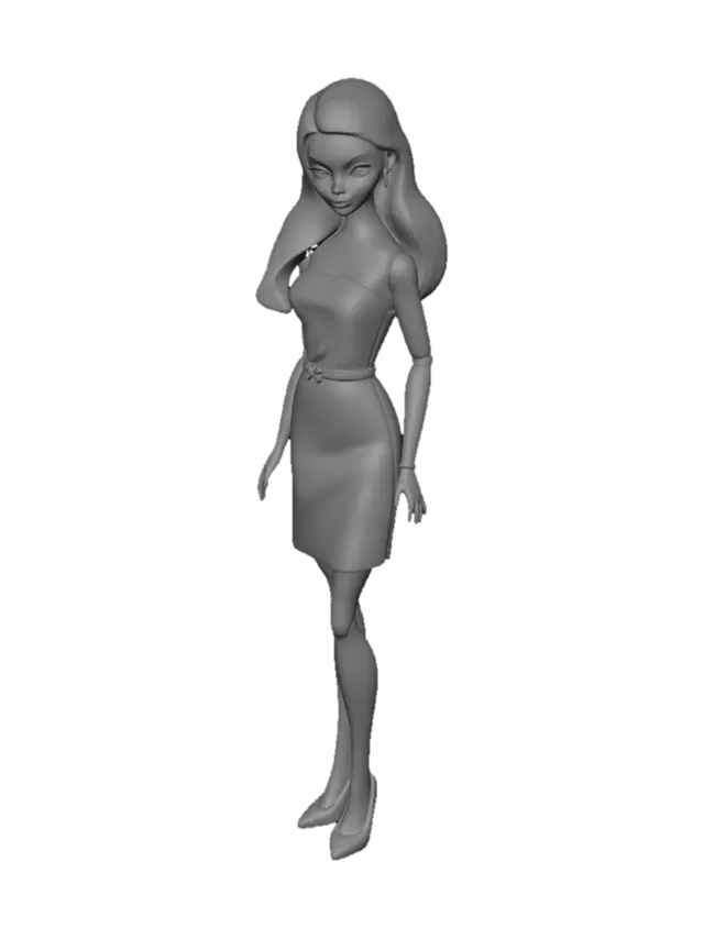 3D model for Premium quality barbie doll, natural posture