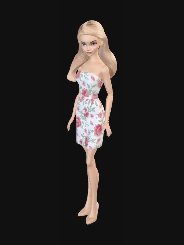 3D model for Premium quality barbie doll, natural posture