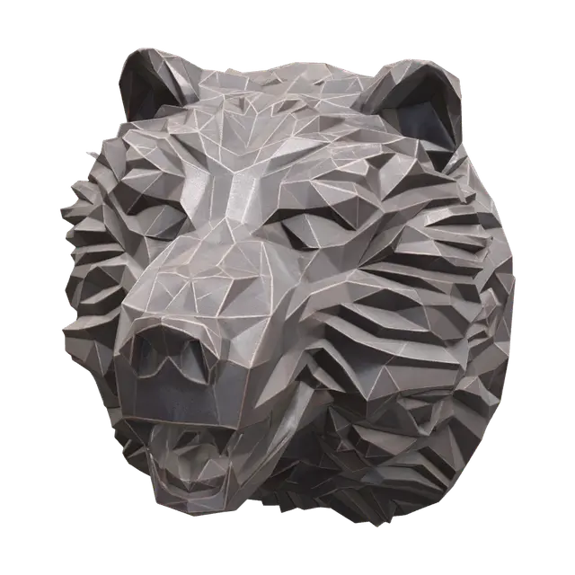 Low-Poly Bear Skull - Bearskull 3D model, vytvořený pomocí AI