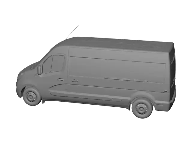 3D model for White Cargo Van in Open Countryside