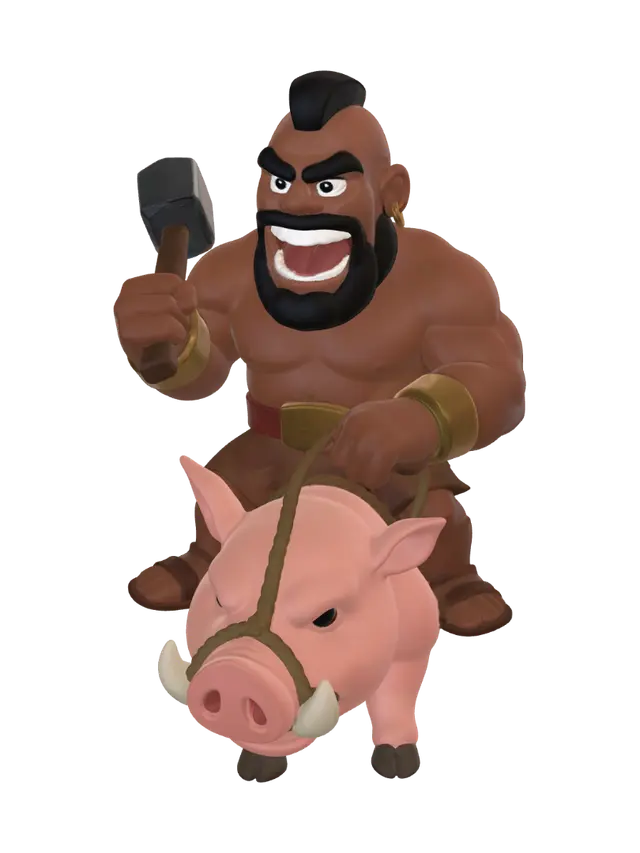 3D model for Barbarian on a Boar
