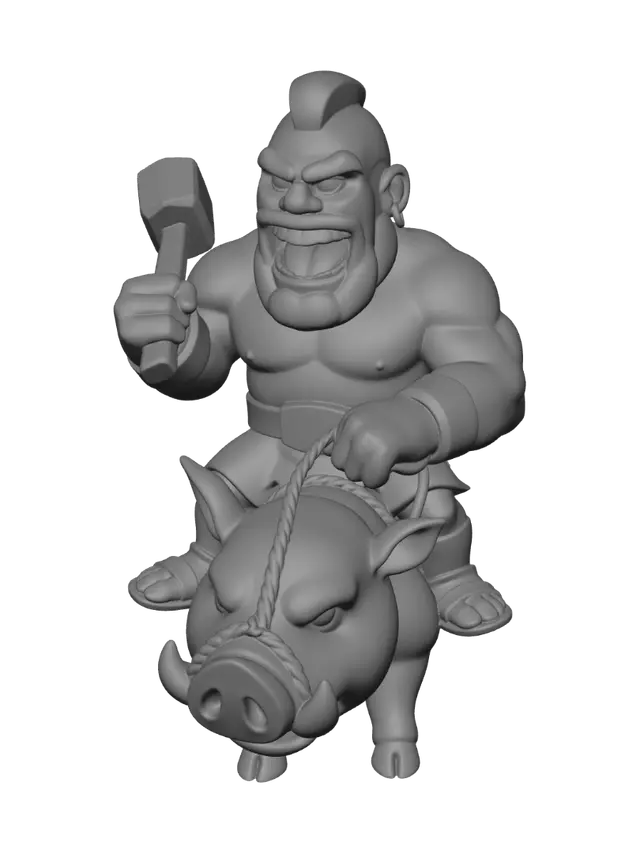 3D model for Barbarian on a Boar