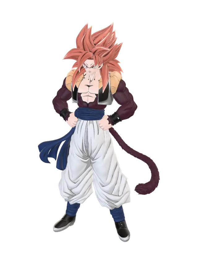 Gogeta SS4 - Saiyan 3D model, vytvořený pomocí AI