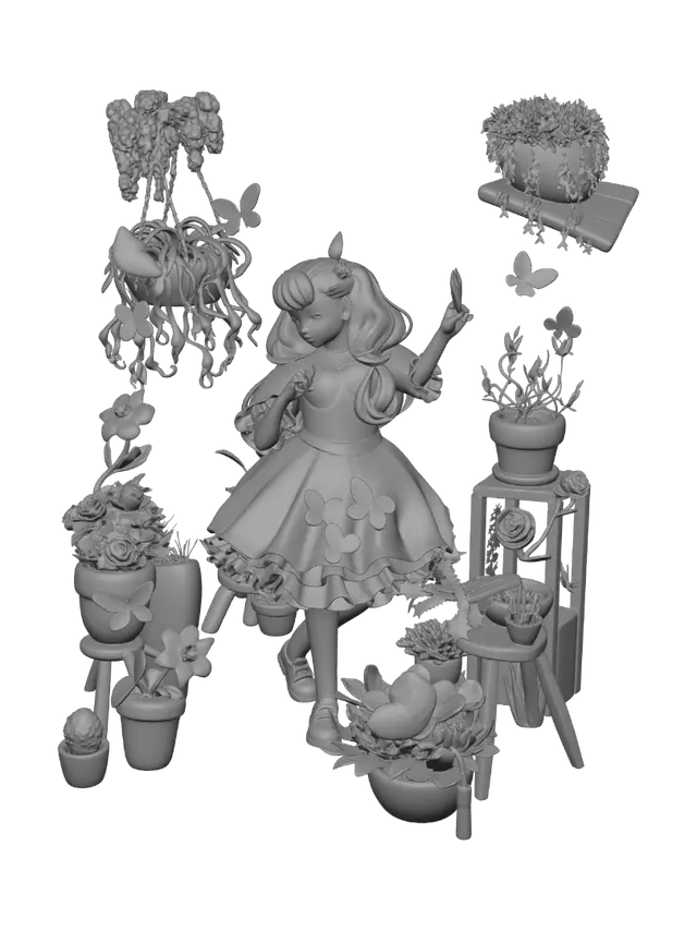 3D model for Butterfly Waltz in a Floral Conservatory