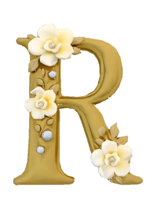 3D model for Golden Letter R in Bloom