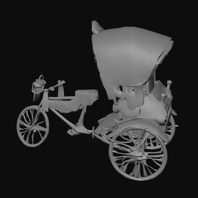 3D model for Colorful decorative rickshaw