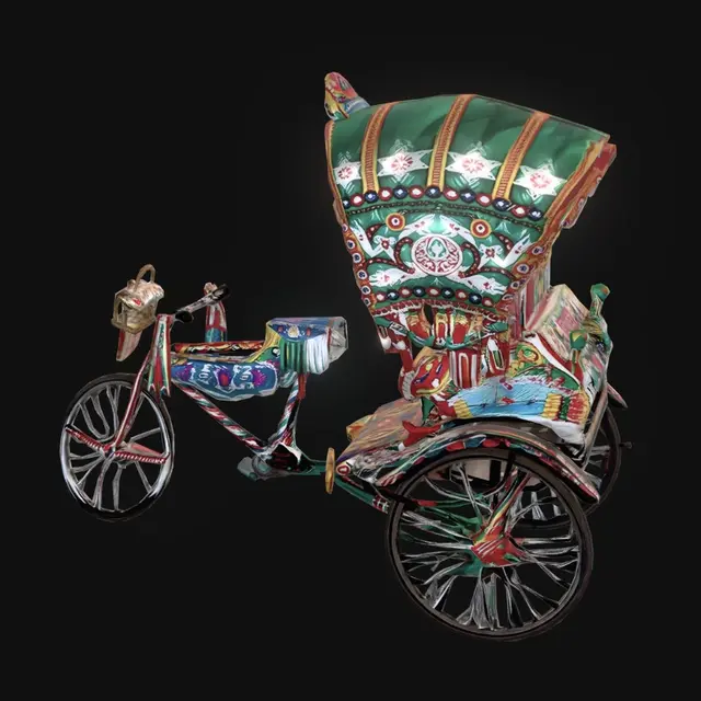 3D model for Colorful decorative rickshaw