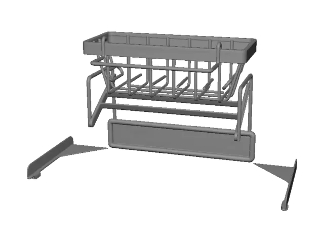3D model for Industrial Black Dish Rack