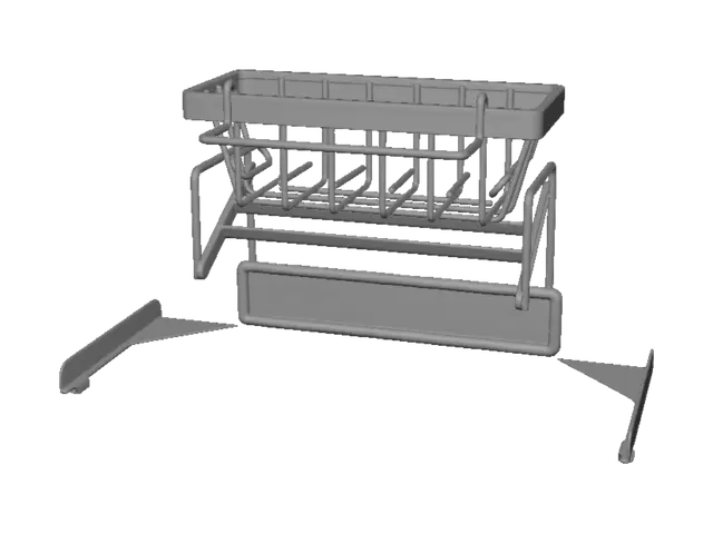 3D model for Industrial Black Dish Rack