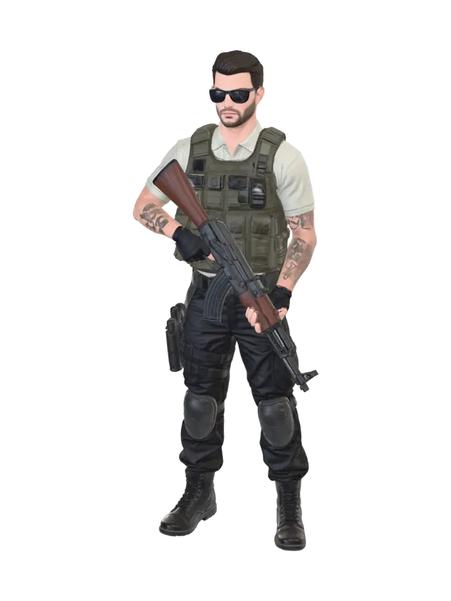 Modèle 3D Drug Cartel Footsoldier, généré par IA