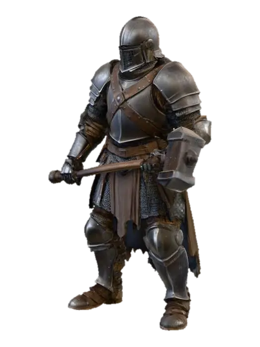 Knight with Hammer - Warriors 3D model, vytvořený pomocí AI