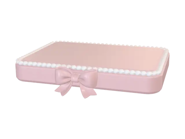 Pink Pearl Ribbon Cake Box - Present 3D model, vytvořený pomocí AI