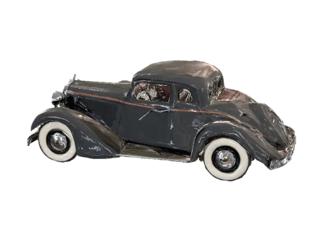 1930's style gangster car with whitewall tyres 3D model, vytvořený pomocí AI