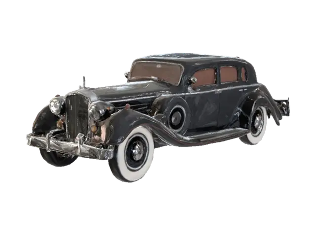 1930's style gangster car with whitewall tyres 3D model, vytvořený pomocí AI