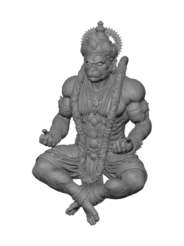 3D model for Golden Hanuman in Prayer