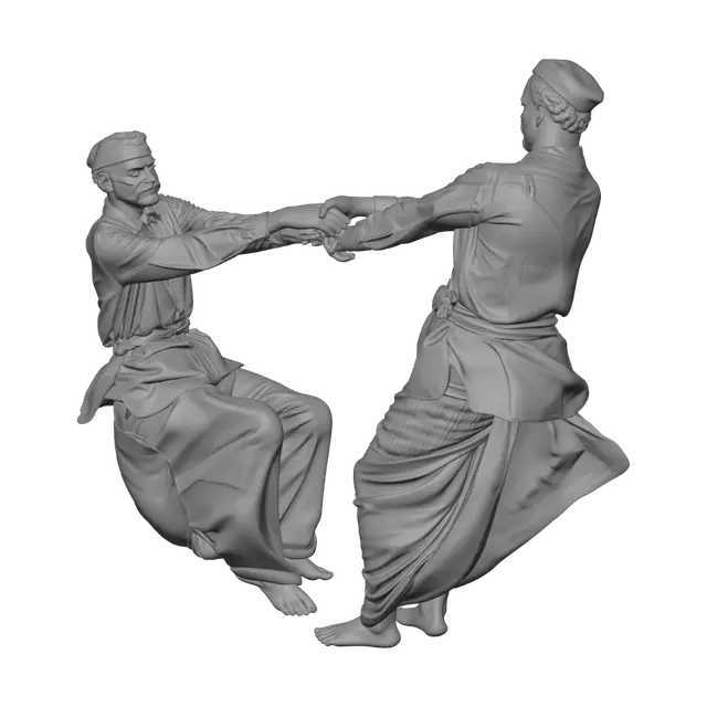 3D model for White-clad Handshake Folk Dance