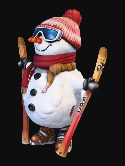 3D model for Snowy Skier