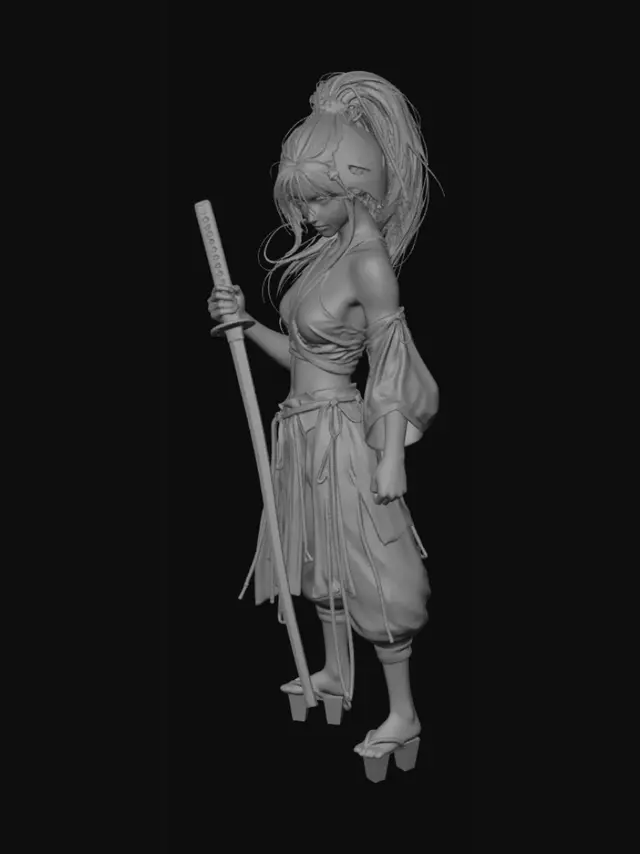 3D model for Crimson Blossom Samurai