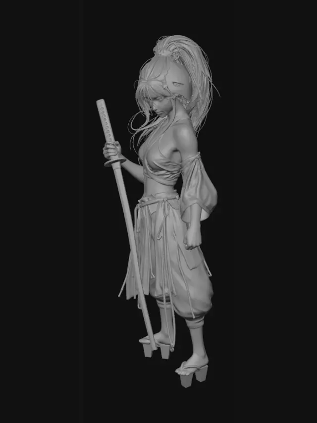 3D model for Crimson Blossom Samurai