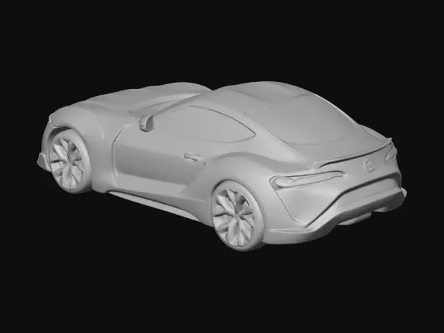 3D model for A sleek, high-performance sports car inspired by modern Italian supercars, with a glossy deep red finish. Features a low ground clearance, wide stance, and sharp aerodynamic lines. Includes narrow LED headlights, large front air intakes, sculpted side panels, and sporty alloy wheels with low-profile tires. Rear design has a diffuser, dual exhaust, and slim LED taillights. Clean 3D model, realistic proportions, game-ready topology, centered, no background.