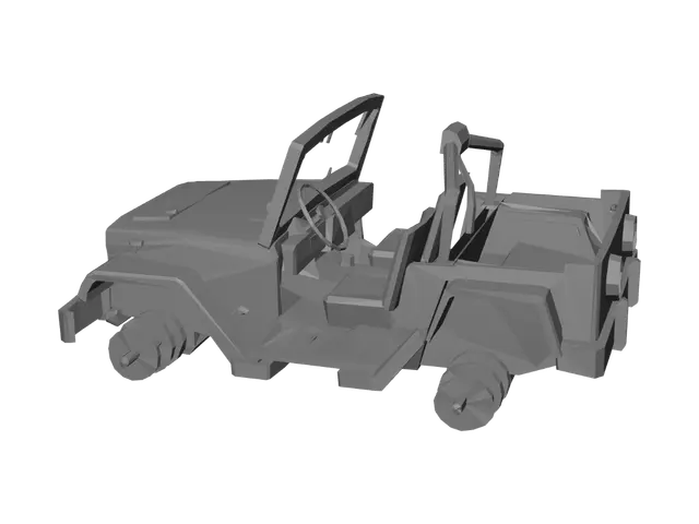 3D model for Rusted Wasteland Jeep