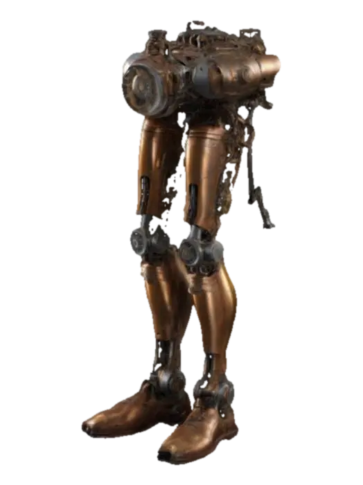 steampunk robotic leg - Cybernetics 3D model, vytvořený pomocí AI