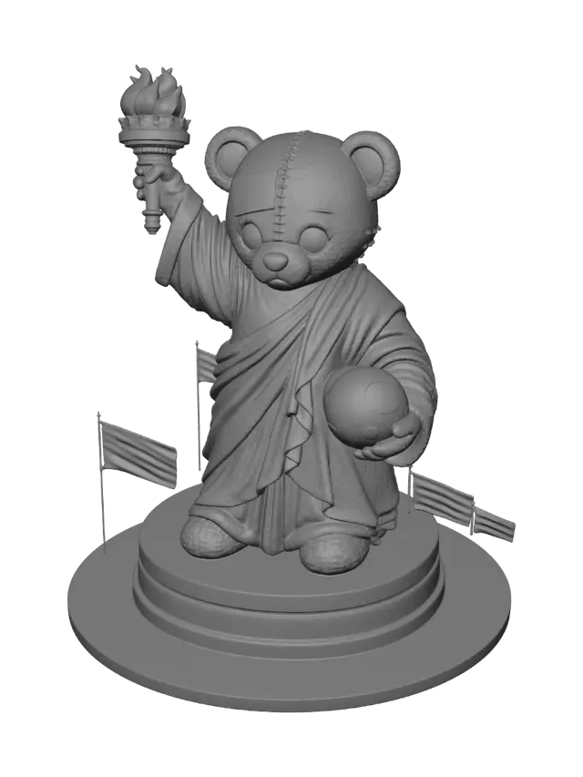 3D model for Stars and Stripes Unity Bear