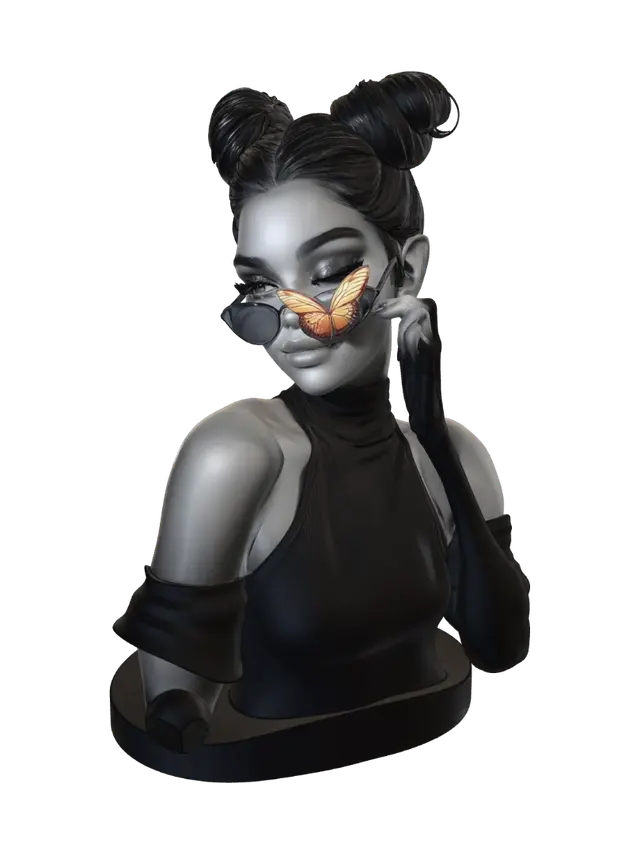 3D model for Butterfly on the Sunglasses