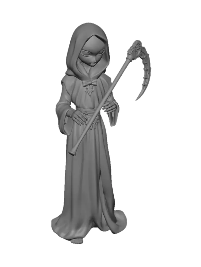 3D model for quiero que crees una pieza estilo monopolio sobre la hermana muerte y que sea de una altura de 3cm