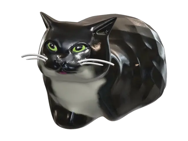 Modello 3D Low-Poly Maxwell Cat - Catmodel, generato dall’IA