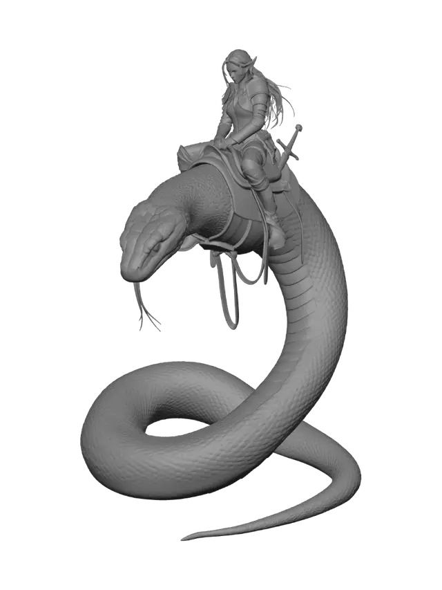 3D model for Ivory Serpent Rider