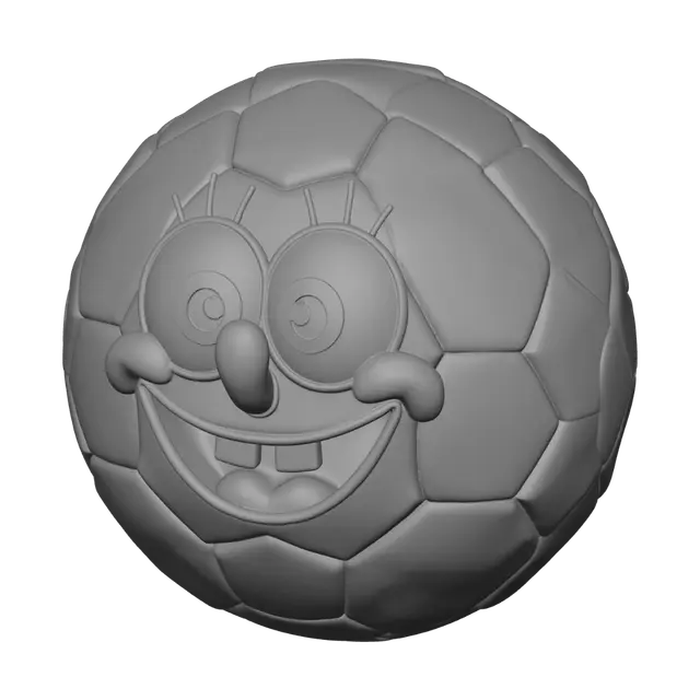 3D model for visualize sponge bob as a soccer ball