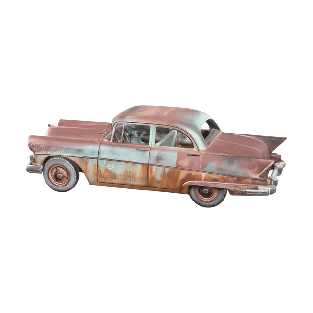 Weathered Rusty Car 3D model, vytvořený pomocí AI