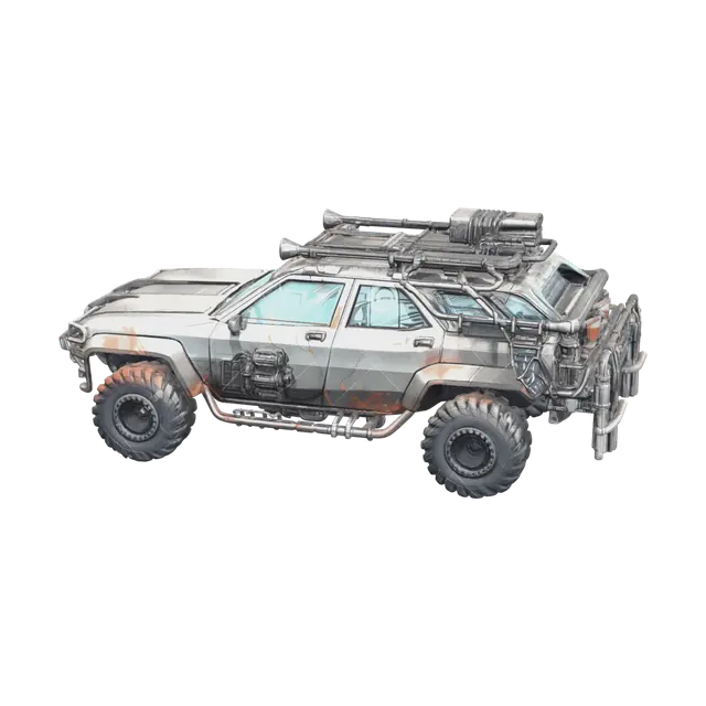 Modern Rusty Car 3D model, vytvořený pomocí AI