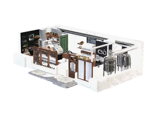 3D-модель Bakery Café Floor Plan - Floorplan, згенерована ШІ
