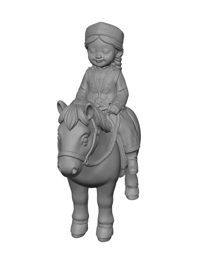 3D model for Little Rider in Traditional Attire
