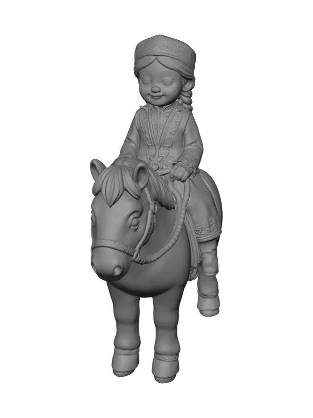 3D model for Little Rider in Traditional Attire