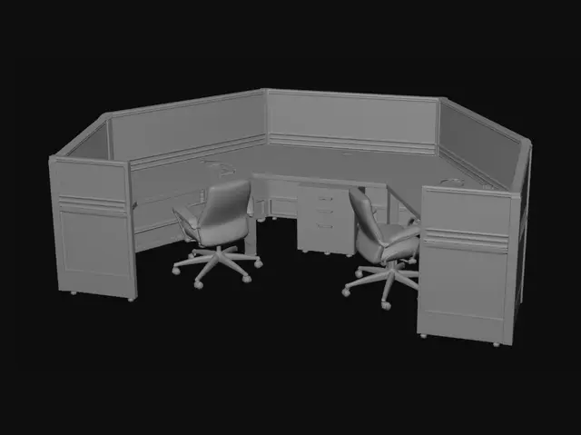 3D model for Two-Person Corner Cubicle