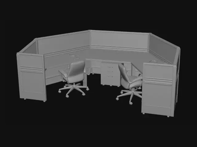 3D model for Two-Person Corner Cubicle