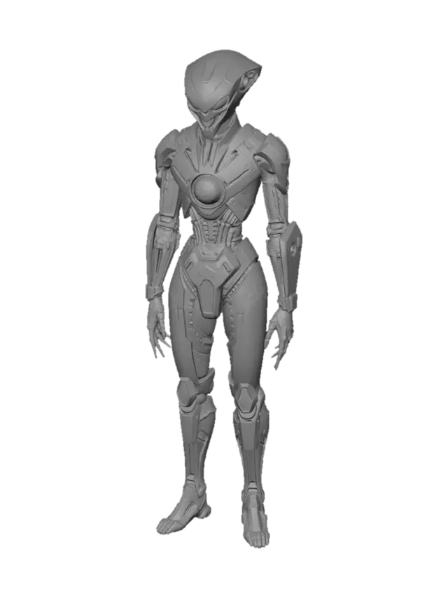 3D model for Create a 5-foot-tall alien technology staff designed for FDM 3D printing. The staff should feature sleek biomechanical construction with smooth flowing contours, geometric panel lines, energy conduits, and mysterious alien glyphs. The shaft should remain mostly straight for print stability, with subtle organic curves suggesting advanced extraterrestrial engineering. At the top, incorporate a large integrated energy core or crystal-like reactor housed within a sturdy protective framework. Avoid thin protrusions or delicate antennae. Fully solid, watertight, and optimized for FDM printing with reinforced geometry, clean topology, no floating parts, and no hollow areas. Design in printable sections with strong connector joints for assembly into a full 5-foot staff.