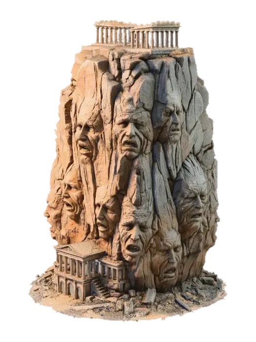 SkullRock and temple - Monsters 3D model, vytvořený pomocí AI