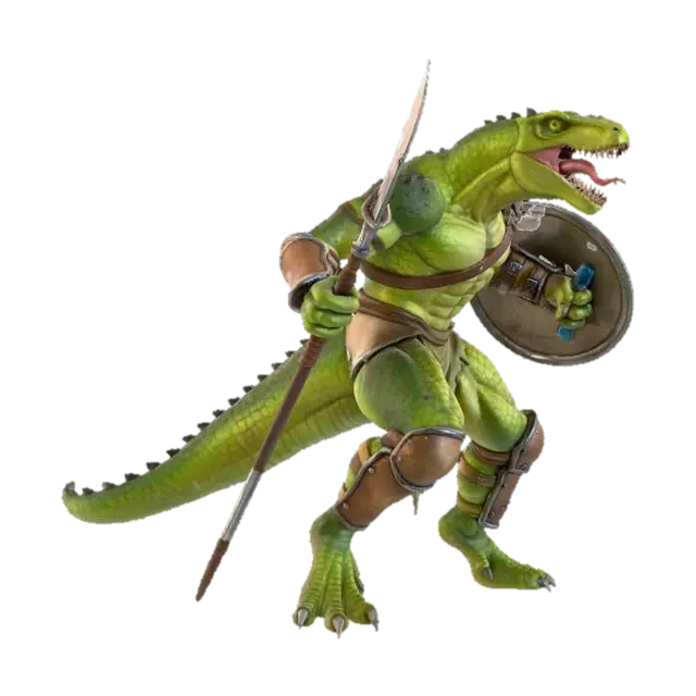 lizard man 02 - Fantasycreature 3D model, vytvořený pomocí AI