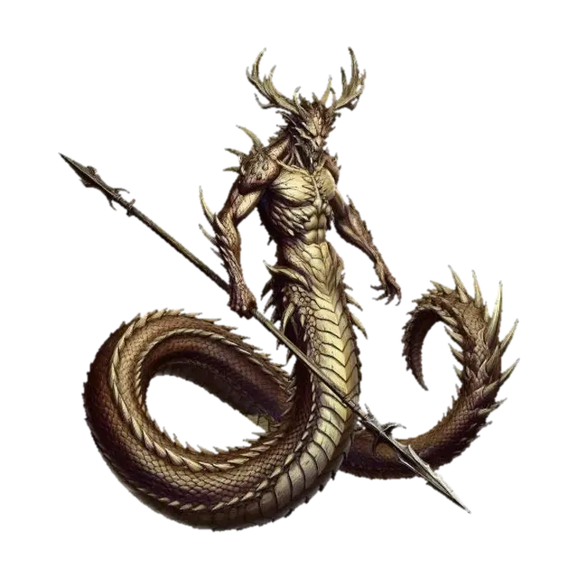 ShadedSerpentWarrior - Heroine 3D model, vytvořený pomocí AI