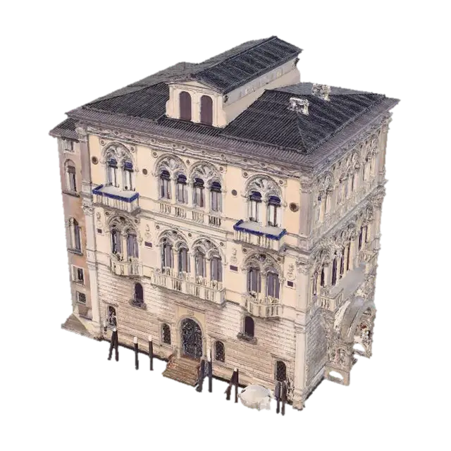 Ornate Venetian Palazzo by the Canal - Palace 3D model, vytvořený pomocí AI