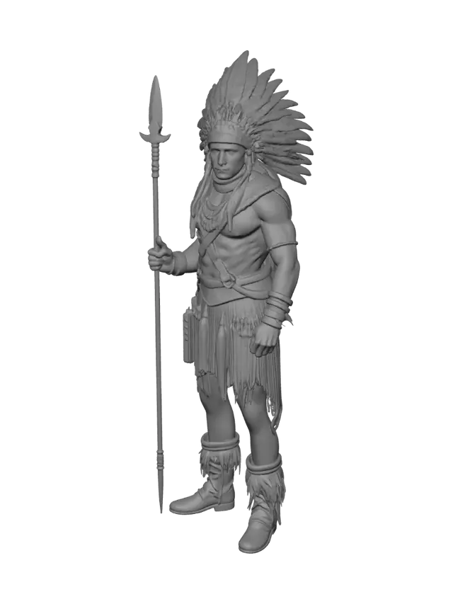 3D model for sioux warrior male