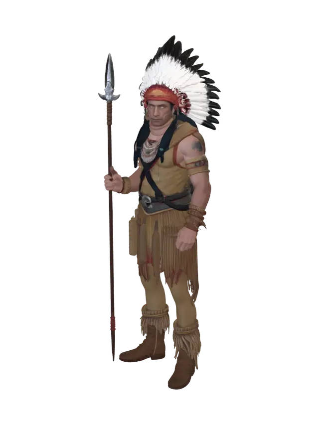 3D model for sioux warrior male